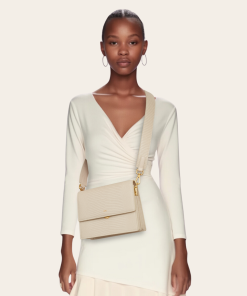 Alternative view of Mini Flap Crossbody - Ivory Lizard