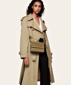 Alternative view of Mini Flap Crossbody - Dark Olive Croc