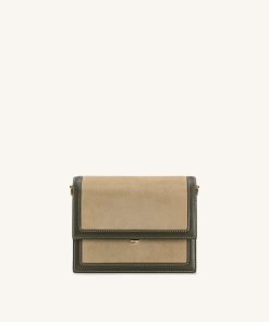 Alternative view of Mini Flap Faux Suede Crossbody - Green