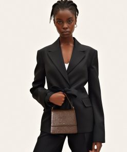 Alternative view of FAE Pleating Top Handle Crossbody -Umber