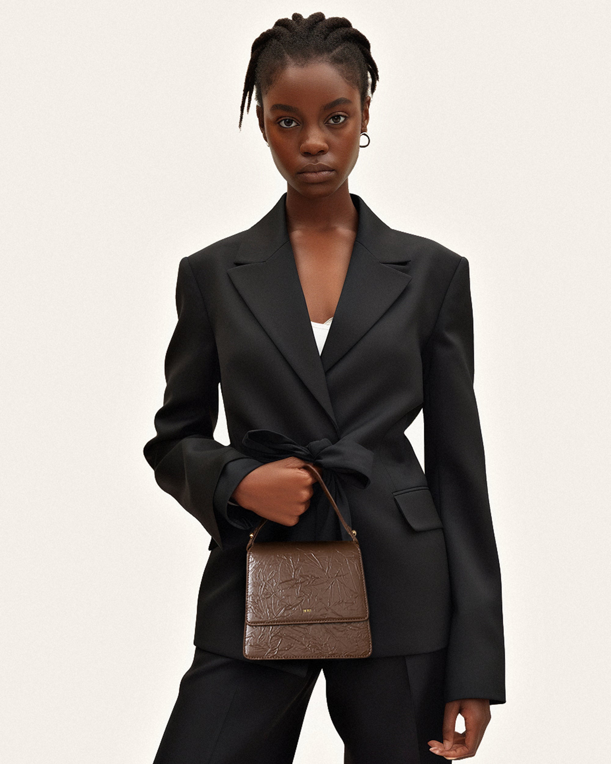 FAE Pleating Top Handle Crossbody -Umber - Image 2