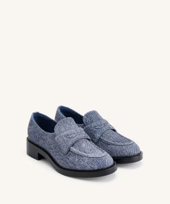 Alternative view of Micah Denim Embossed Chunky Loafer - Blue