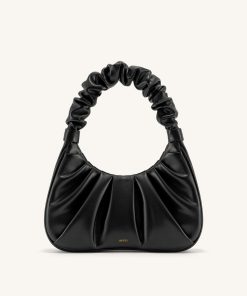 Gabbi Ruched Hobo Handbag - Black