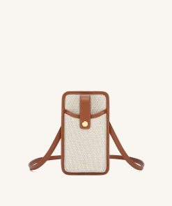 Aylin Canvas Phone Bag - Brown
