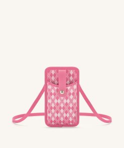 Aylin Knitted Phone Bag - Pink & Hot Pink