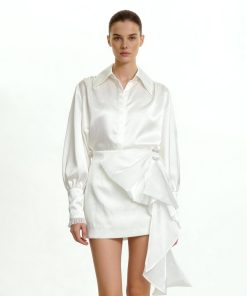 Alternative view of Cascading Bow Mini Skirt - White