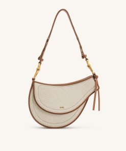 Ashlie Crossbody Bag - Brown Canvas