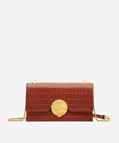 Jade Chain Bag - Wine Red Croc