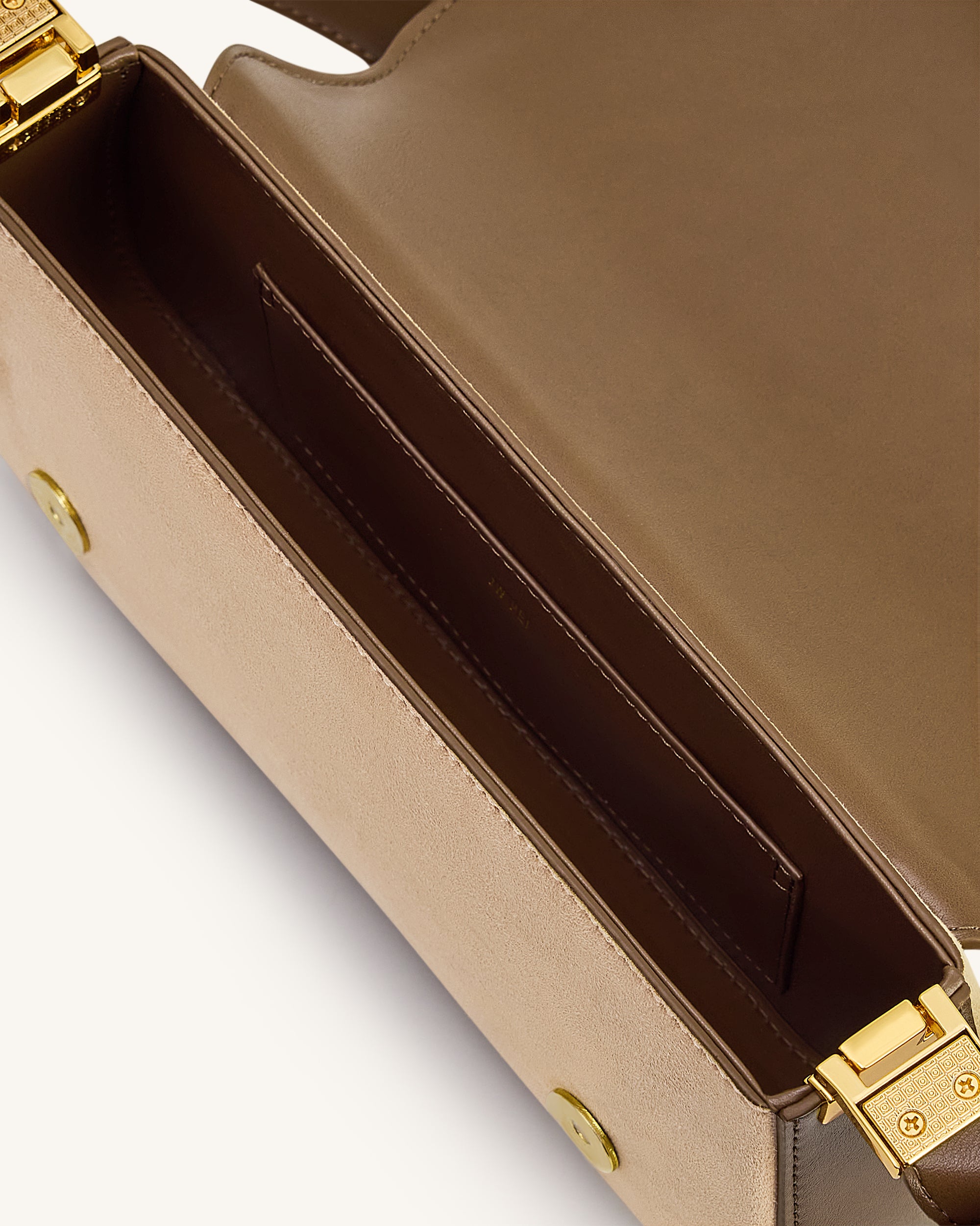 Joy Faux Suede Shoulder Bag - Khaki Brown - Image 4