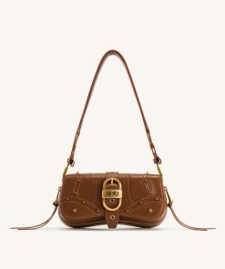 Joy Crushed Shoulder Bag - Brown
