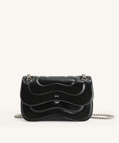 Tina Quilted Chain Crossbody - Black