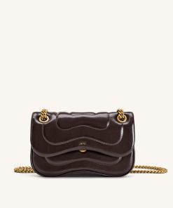 Tina Quilted Chain Crossbody - Deep Claret Brown