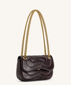Alternative view of Tina Quilted Chain Crossbody - Deep Claret Brown
