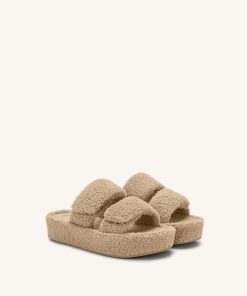 Alternative view of Lexi Faux Fur Platform Sandal - Beige