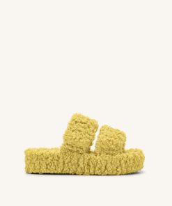 Lexi Faux Fur Platform Sandal - Yellow