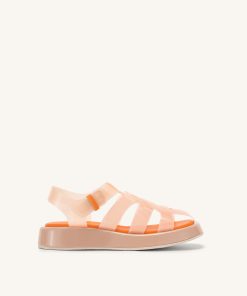 Piper Platform Sandal - Beige & Orange