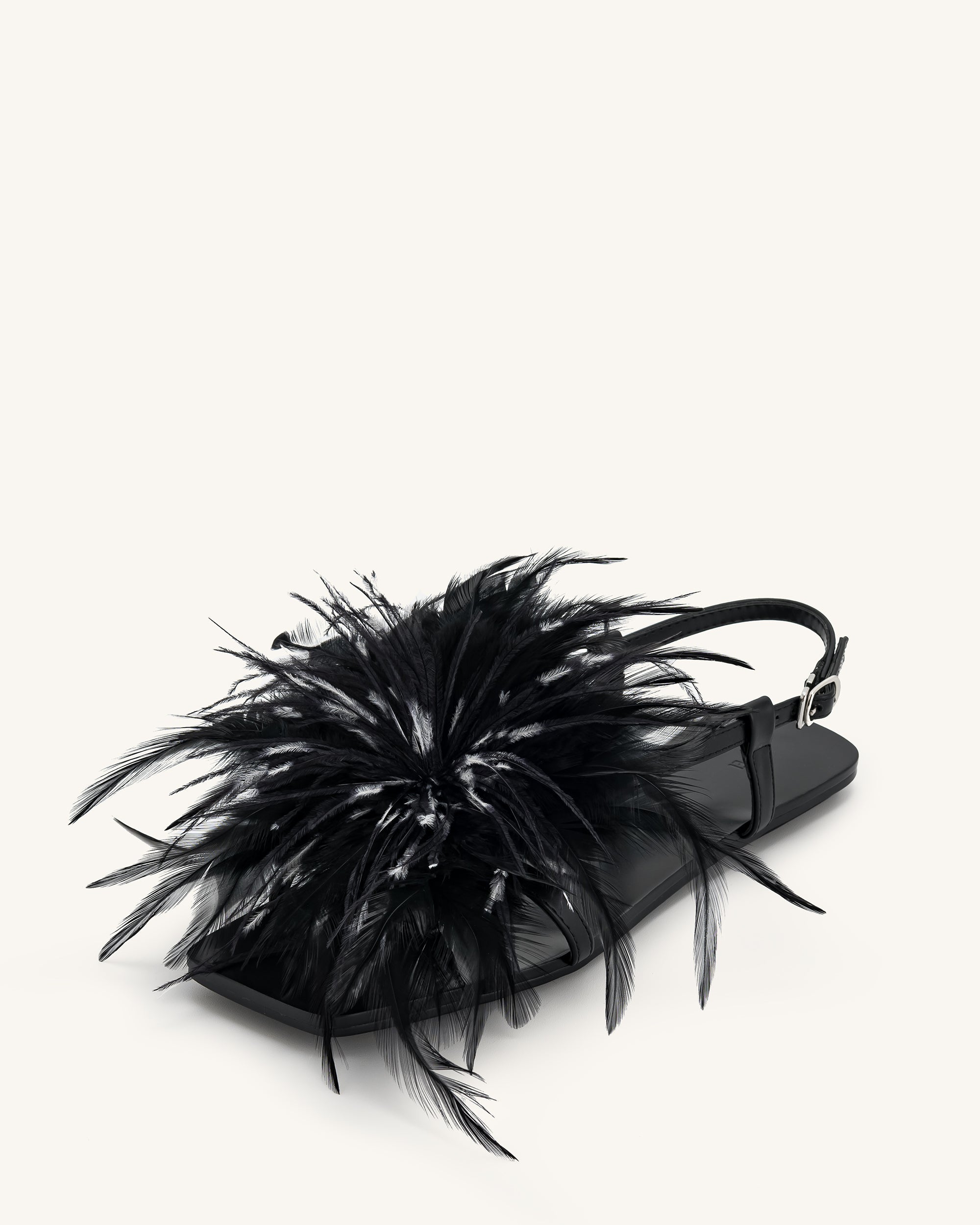 Fluffy Flats Sandals - Black - Image 4