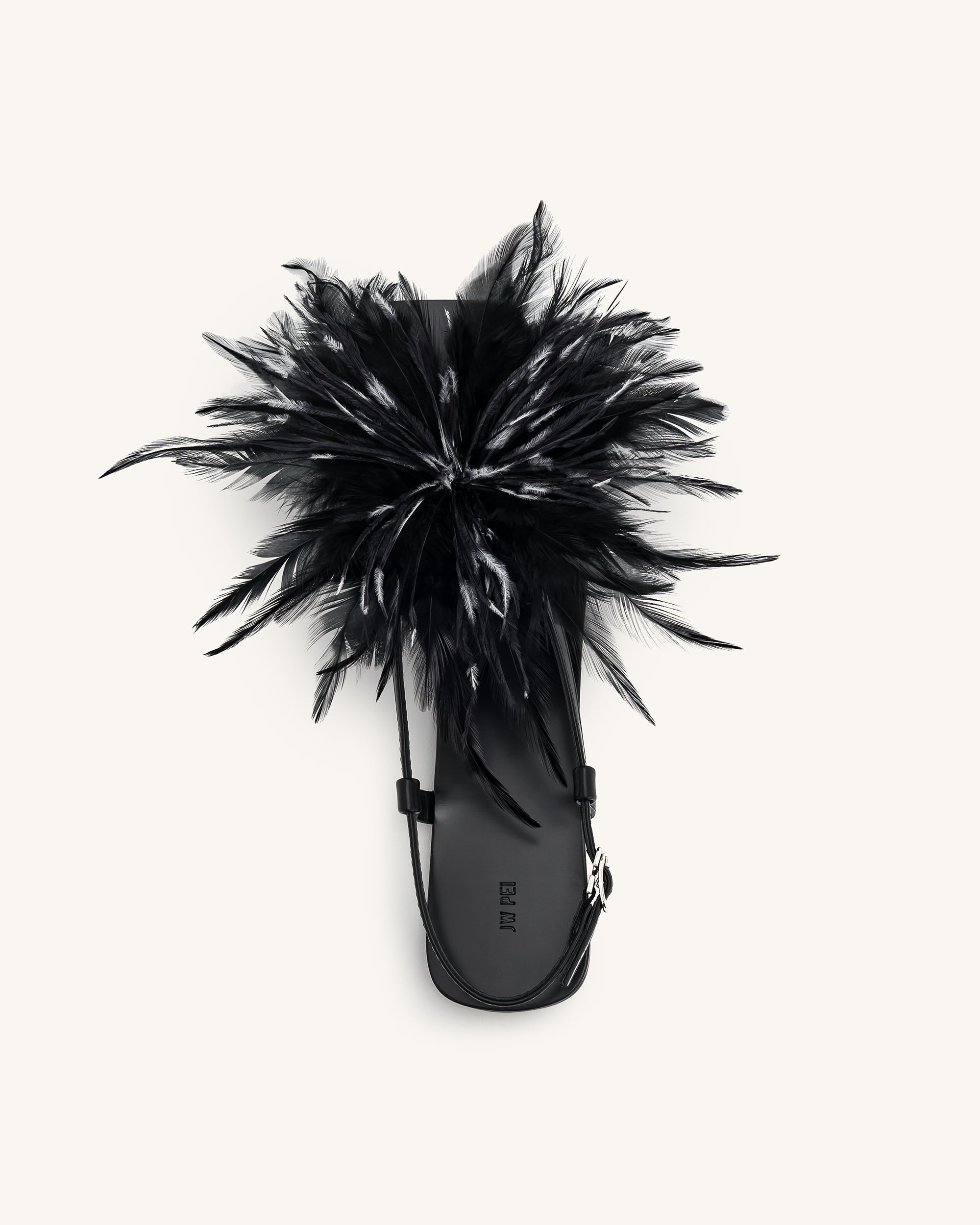 Fluffy Flats Sandals - Black - Image 3