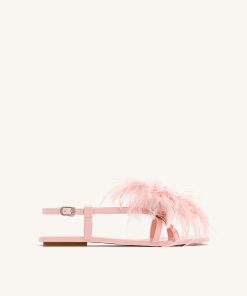 Fluffy Flats Sandals - Pink Beige