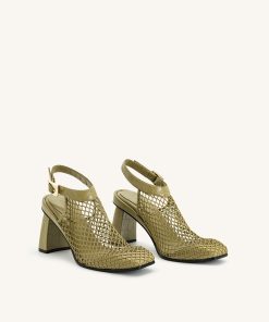 Alternative view of Genesis Heeled Sandals - Olive Green