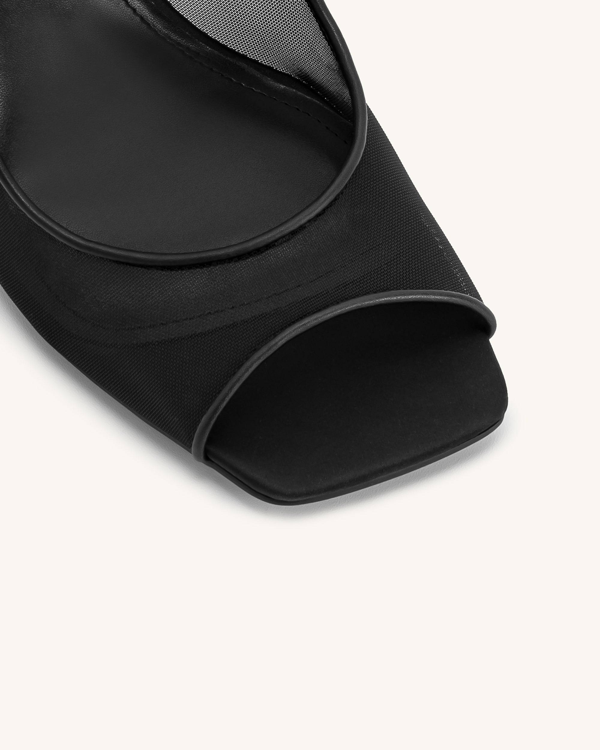 Serenity Open Toe Mesh Slingback Sandals - Black - Image 6