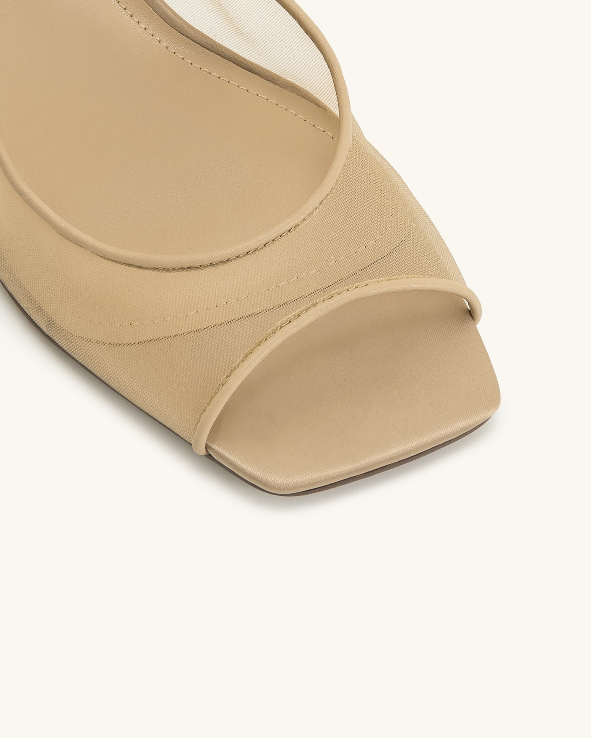 Serenity Open Toe Mesh Slingback Sandals - Khaki - Image 5