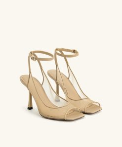 Alternative view of Serenity Open Toe Mesh Slingback Sandals - Khaki