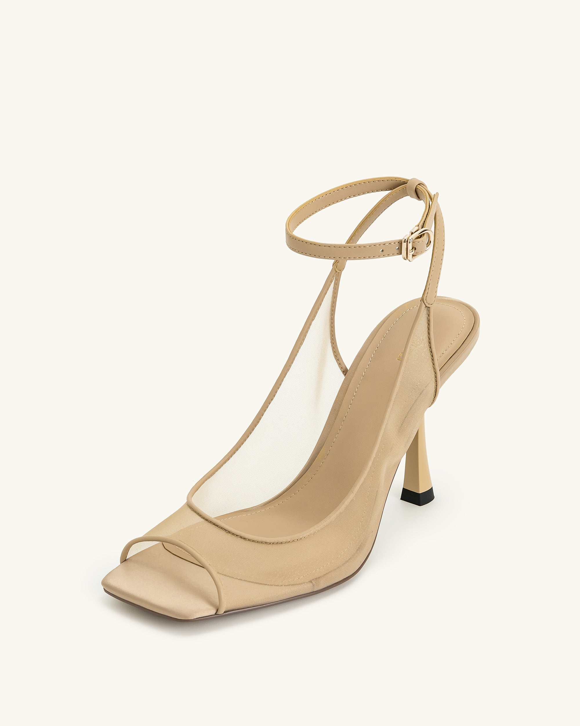 Serenity Open Toe Mesh Slingback Sandals - Khaki - Image 6