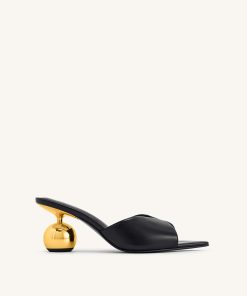 Ellie Sphere Heel Mules - Black