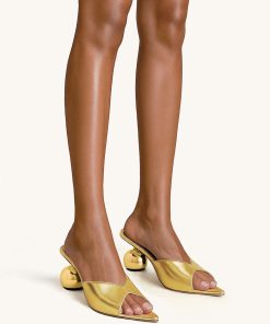 Alternative view of Ellie Sphere Heel Mules - Gold