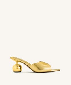 Ellie Sphere Heel Mules - Gold