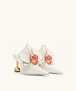 Alternative view of Sofia Orchid Sphere Heel Mules - White