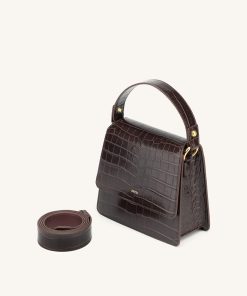 Alternative view of FAE Top Handle Crossbody - Nutella Croc