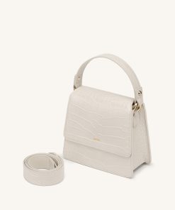 Alternative view of FAE Top Handle Crossbody - Ivory Croc