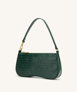 Alternative view of Eva Shoulder Handbag - Dark Green Croc