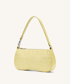 Alternative view of Eva Shoulder Handbag - Light Yellow Croc