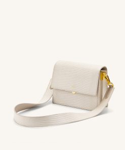 Mini Flap Crossbody - Ivory Lizard