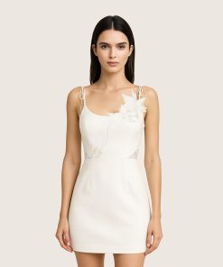 Alternative view of Floral Vine Tie Dress - White