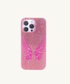 Alternative view of Artificial Crystal Angel Wings Phone Case - Pink