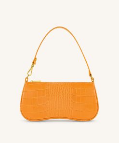 Eva Shoulder Bag - Apricot Yellow Croc