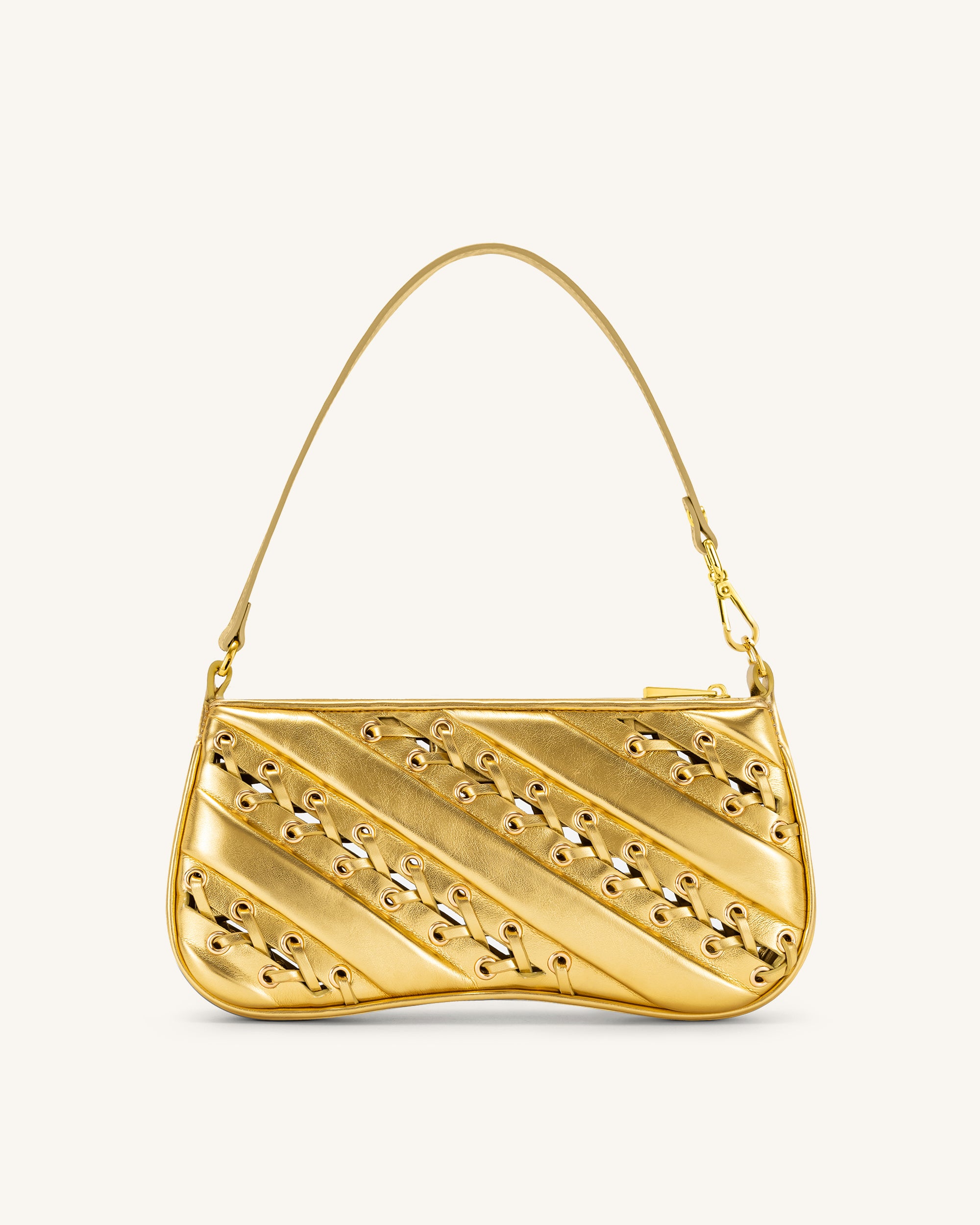 Eva Metallic Straps Shoulder Bag - Gold - Image 3