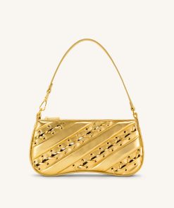 Eva Metallic Straps Shoulder Bag - Gold
