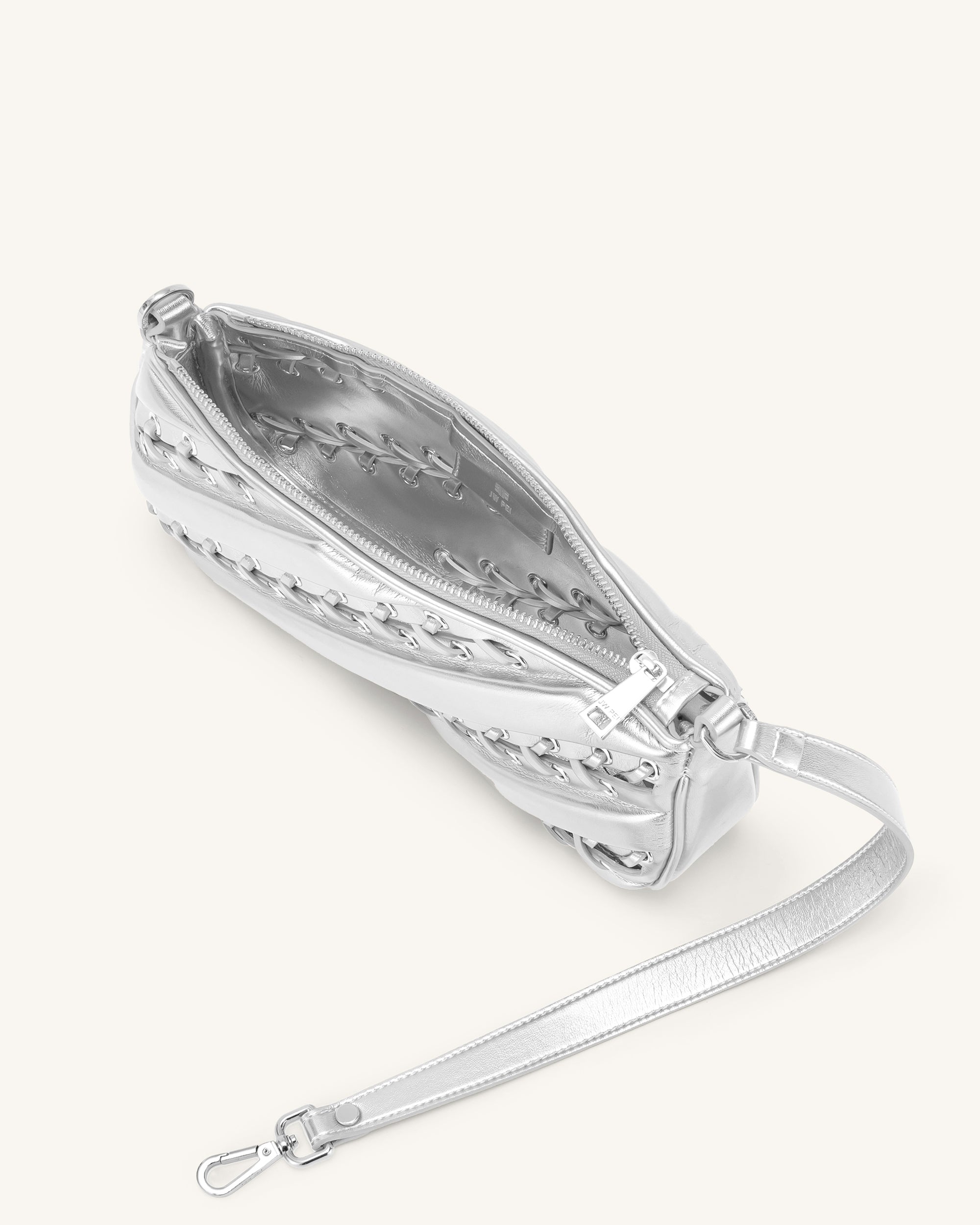 Eva Metallic Straps Shoulder Bag - Silver - Image 4