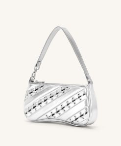 Alternative view of Eva Metallic Straps Shoulder Bag - Silver