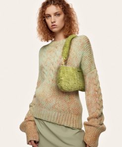 Alternative view of Eva Faux Fur Fabric Shoulder Bag - Pea Green