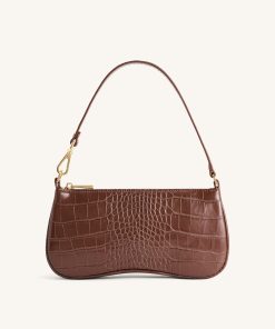 Eva Shoulder Handbag - Umber Croc