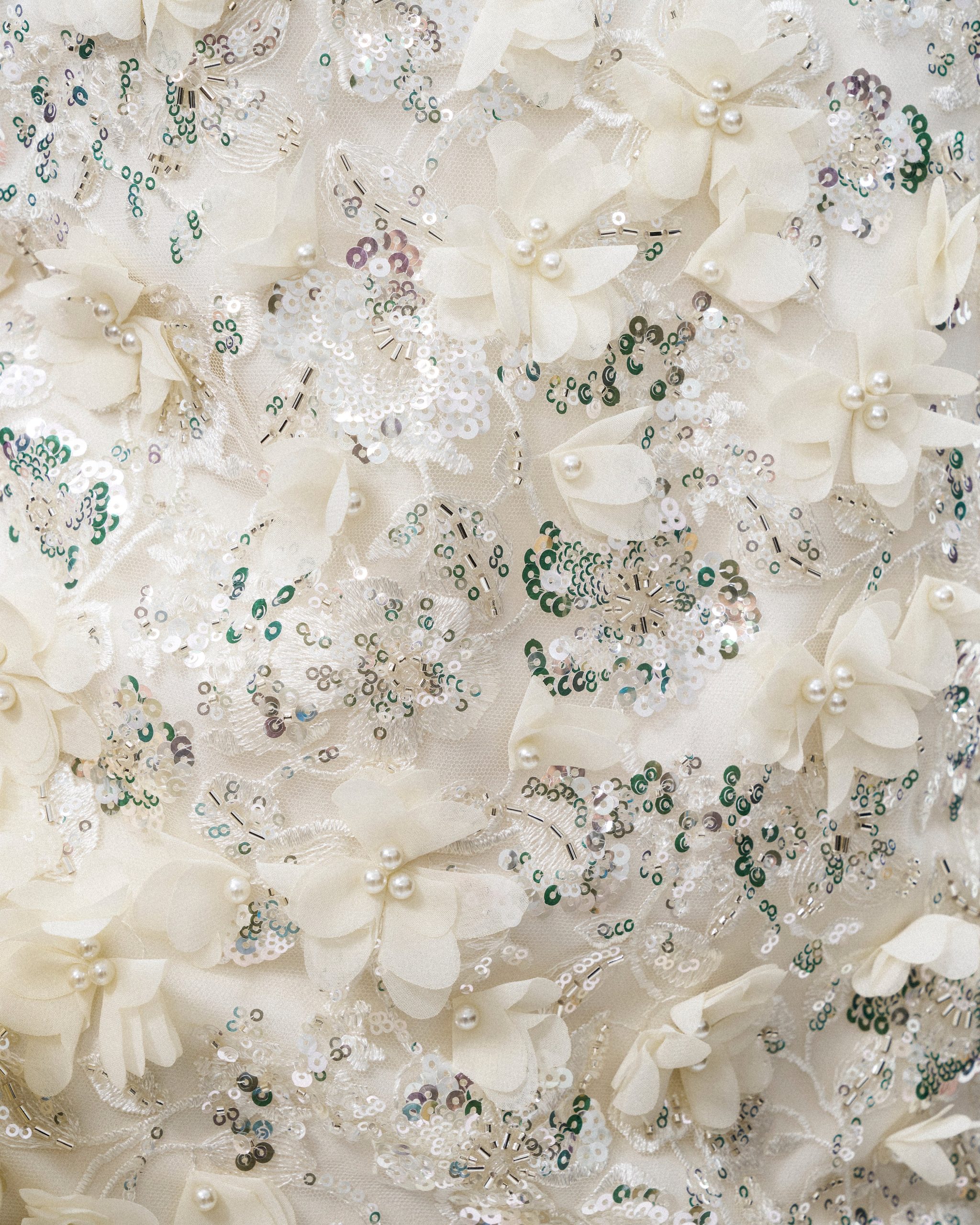 Galadriel 3D Floral Sequin Maxi Dress - White - Image 6