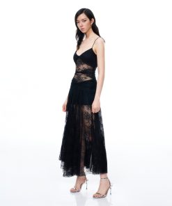 Alternative view of Indigo Floral Lace Dress - Black
