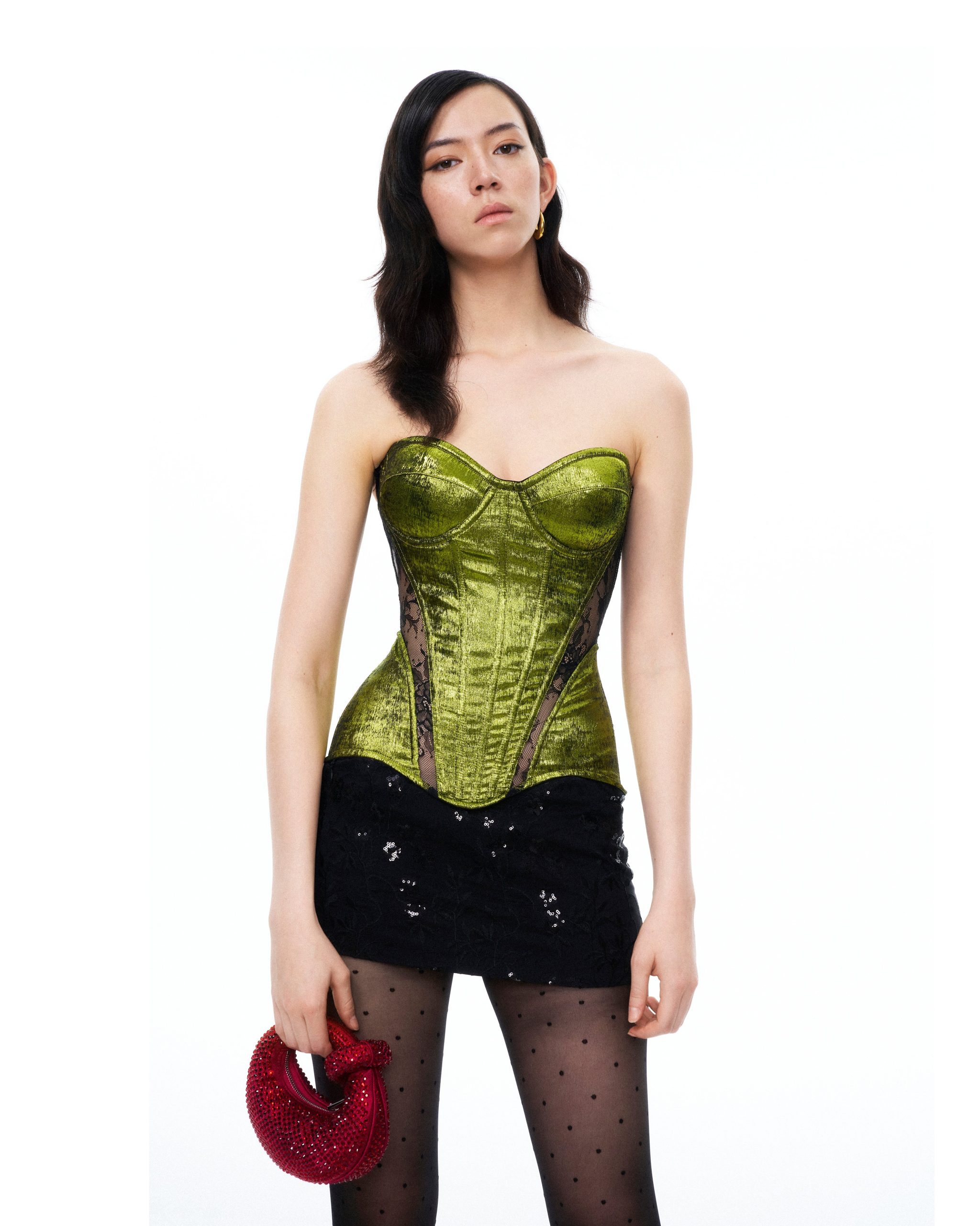 Serenade Floral Lace Corset - Green - Image 5