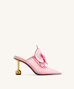 Sofia Orchid Sphere Heel Mules - Pink